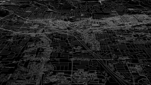 3D looped animation of city - Huntsville Alabama, USA