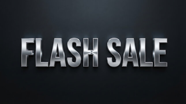Flash sale metallic silver text on dark background for ecommerce