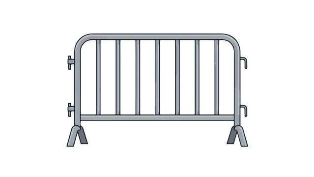 Metal Crowd Control Barrier With Vertical Bars.