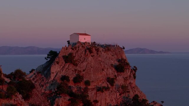 Various drone images from the coast of Samothraki Island in the northern Aegean Sea, Greece.
