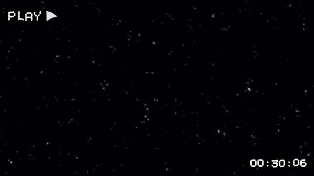 Play vhs aesthetic background with vintage timer and noise texture