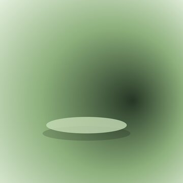 White oval shape on green gradient background