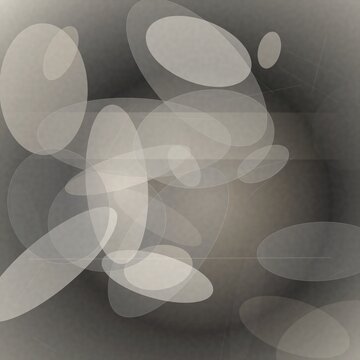 Abstract overlapping gray and white ellipses on gradient background