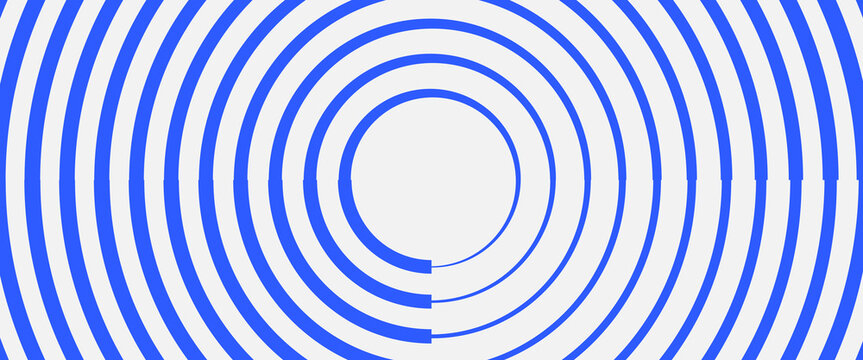 Bold blue arc stripes in two mirrored horizontal rows with white-to-blue gradient forming an optical wave illusion across the full frame, modern vector wallpaper texture.