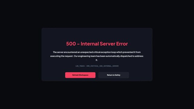 Server Error 500 Screen with Loading Animation Background
