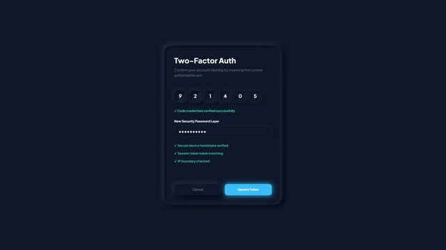 Two-Factor Authentication Security Interface Animation for Mobile Application