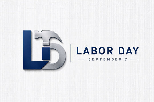 Minimalist labor day monogram logo for corporate branding