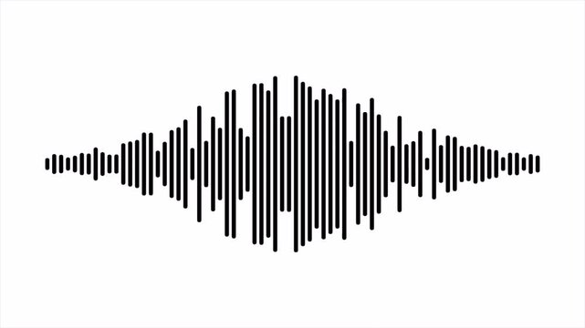 Minimalist Audio Frequency Waveform Pulse Animation for Digital Sonic Branding and Music Visualization 4k video