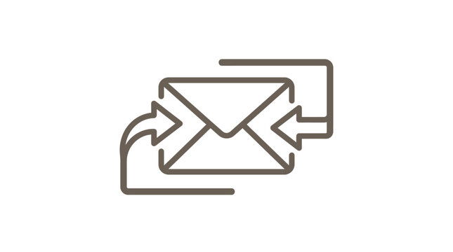 Email exchange icon with bidirectional arrows for communication.