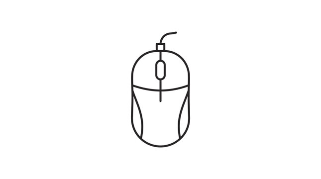 Wired computer mouse top view clicker hardware icon.