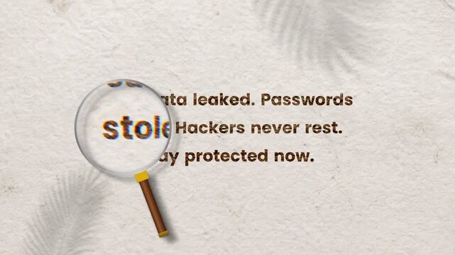 Cybersecurity Alert Typography Animation &ndash; Data Breach, Hacking Threat and Digital Protection