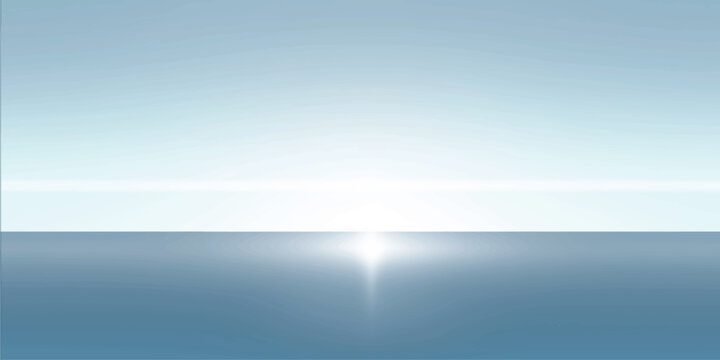 Calm blue sea and sky with clouds over ocean horizon, soft waves and light reflections in a summer seascape wallpaper