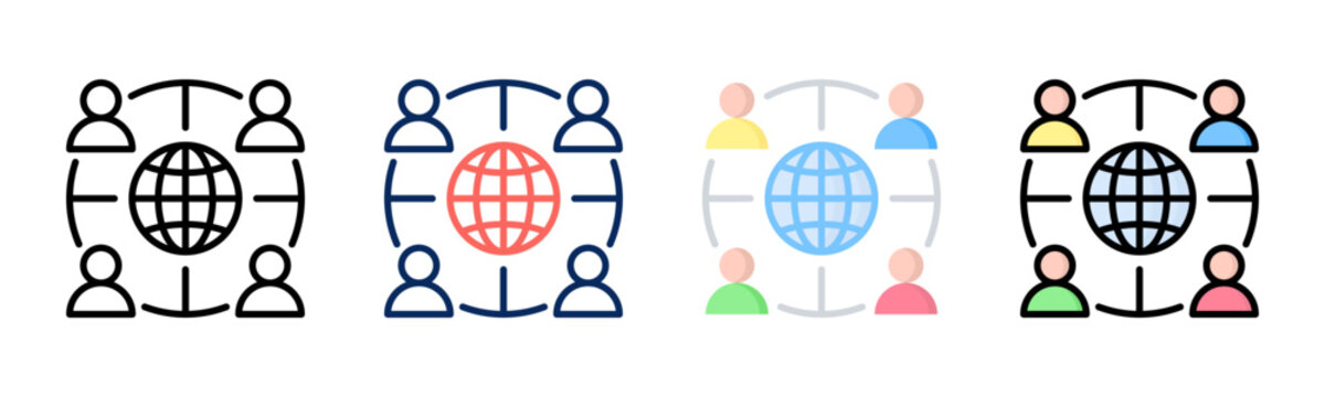 Outsourcing icon set multiple style collection