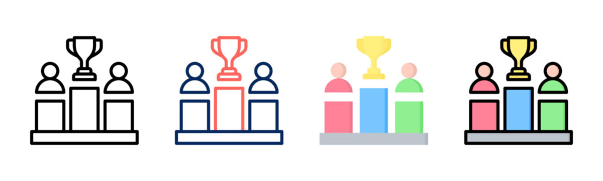 Competition icon set multiple style collection