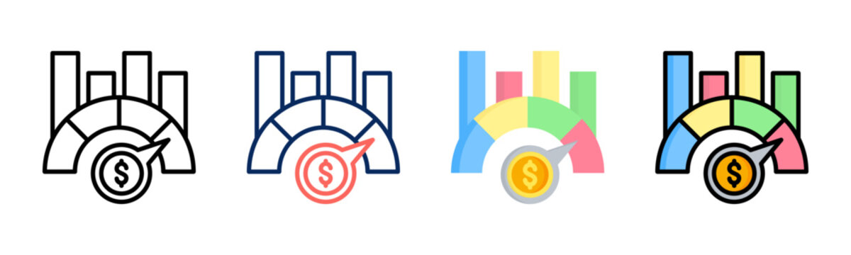 Benchmark icon set multiple style collection