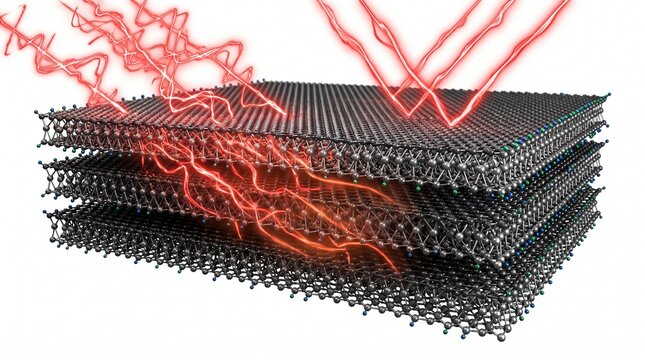 3D Microscopic Diagram of MXene Nanomaterial Shielding Electromagnetic Interference