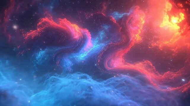 Cosmic nebula scene abstract space with vibrant colors and stellar elements