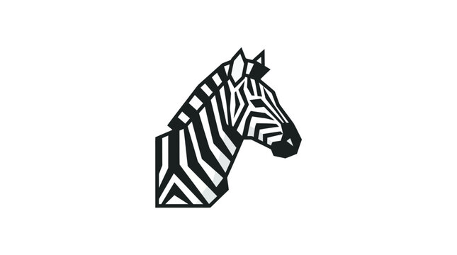 Black and white zebra head illustration