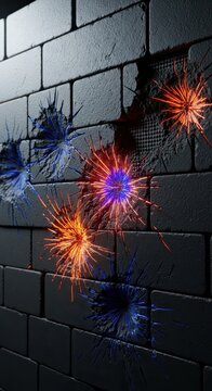 Sturdy range wall showing damage and impact marks from heavy caliber projectiles, emphasizing safety and ballistic containment, concrete, security, baffle