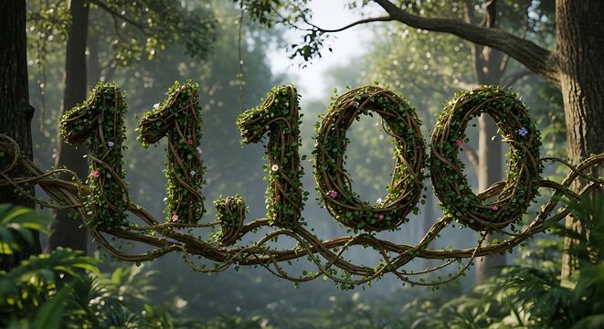Number one thousand one hundred growth organic nature forest