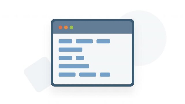 Minimalist Code Editor Window Animation Representing Web Development and Software Programming Tasks