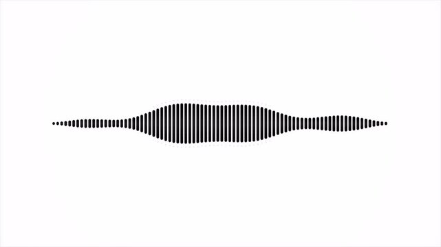Digital Audio Waveform Visualizer for AI Voice Assistant Interface Sound Frequency Spectrum and Podcast Speech Recognition Analysis on Minimal White Background 4k video