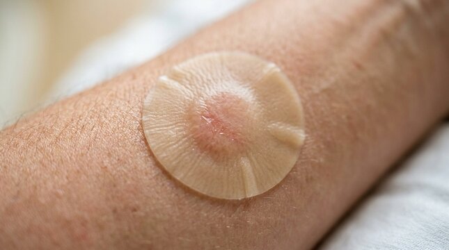 Hydrocolloid Wound Dressing on White Background &ndash; Advanced Wound Care Concept