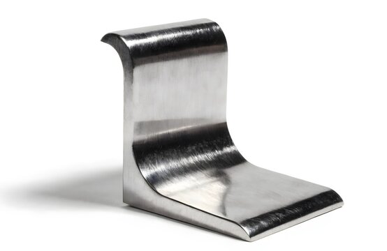 Modern minimalist silver metal bookend holding space isolated on white background 3D render
