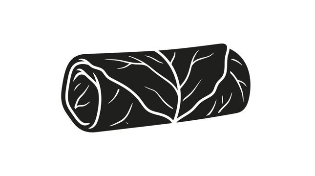 Fresh Spring Roll Silhouette, Delicious Food Icon, Asian Cuisine