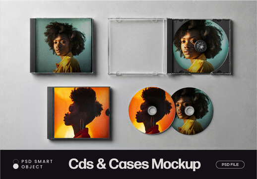 Cds & Cases Mockup