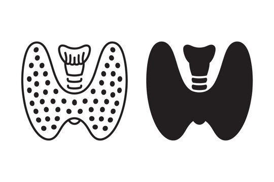 Thyroid Gland Icon Vector Linear Icon Collection for Medical Anatomy Endocrine System Healthcare Design