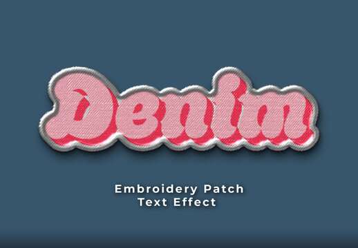 Embroidery Patch Text Effect
