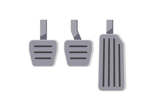 manual car transmission pedals illustration on white background