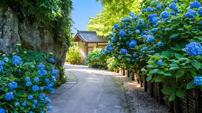 A Peaceful Hydrangea Lane at Meigetsuin Temple
明月院、紫陽花、あじさい、日本