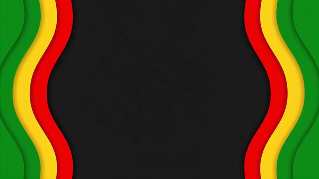 Abstract wavy border in red yellow and green colors for creative background and frame design