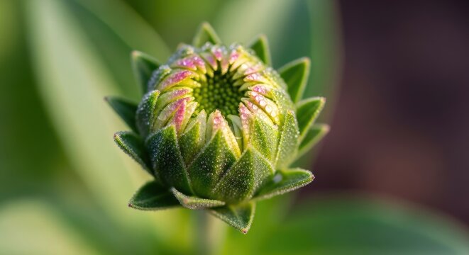 Close-up of a budding flower in the garden.