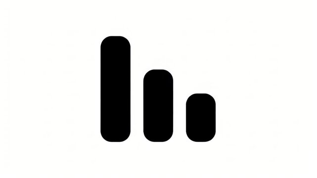 Bar chart icon animation showing decreasing values for business data analysis and financial reports