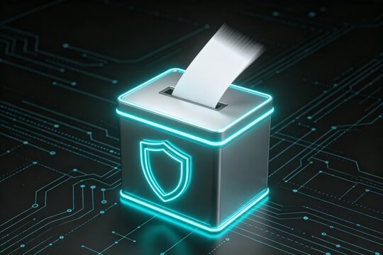 Digital voting box with security shield