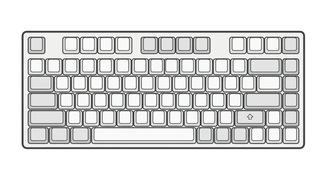 Basic outline icon of a standard computer keyboard.