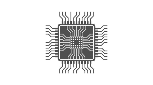 Central processing unit CPU chip hardware icon