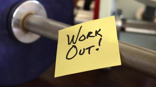 Reminder Note To Remember To Work Out