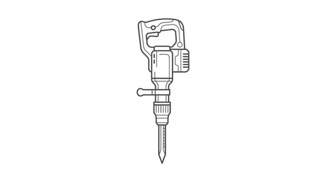 Vertical electric jackhammer breaker for concrete demolition and construction.