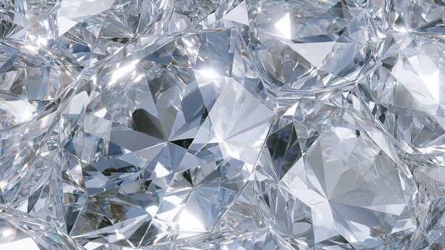 Silver metallic crystal reflective texture background