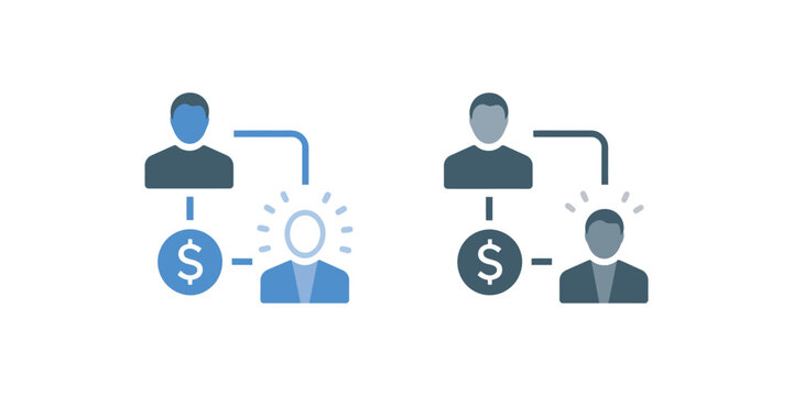 Borrower Icon Multiple Style Design Featuring Loan Applicant Finance Credit and Lending Symbols