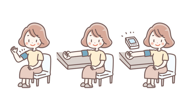血圧を測る　女性