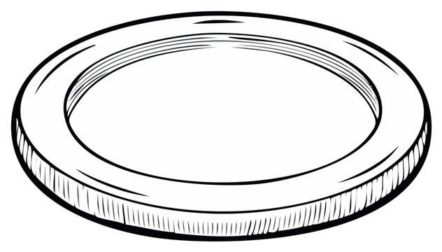 Simple Drawing of a Round Metal Ring with Textured Edges and Hatch Marks