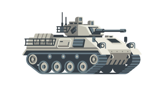 Heavy armored military tank combat vehicle illustration.
