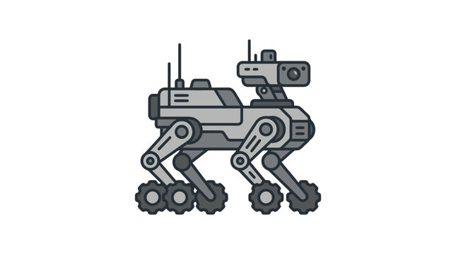 Hexapod robotic exploration rover with multi-camera system.