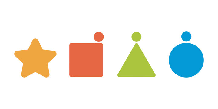 People Formed by Geometric Shapes Illustrating Individual Differences Cognitive Diversity and Unique Personal Traits