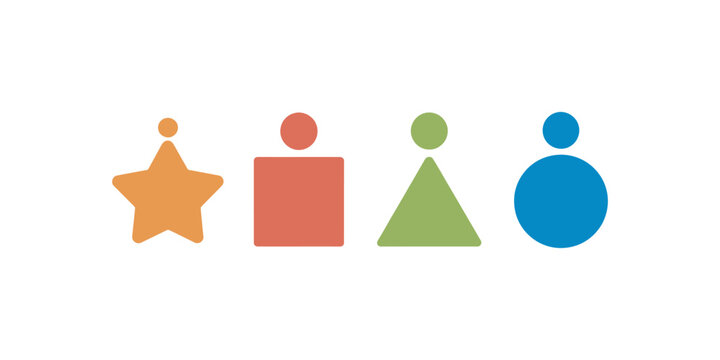 People in Different Geometric Shapes Representing Human Mind Experience Diversity and Personality Characteristics